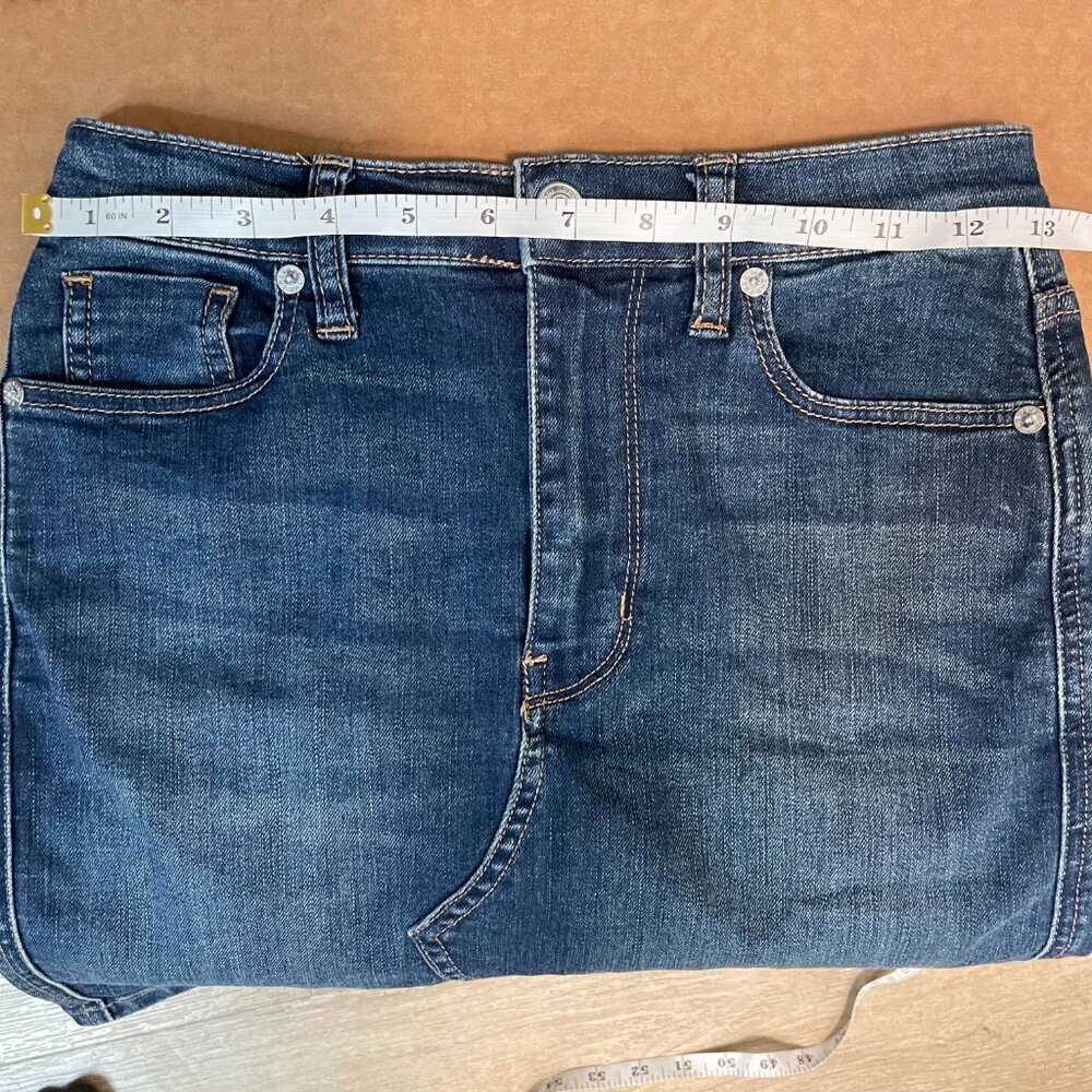 Free People We the Free Blue Mini Denim Skirt Size 25 (XS) Y2K Style - Picture 7 of 12